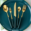 Scandinavian set stainless steel, green ceramics, coffee fruit fork, light luxury style