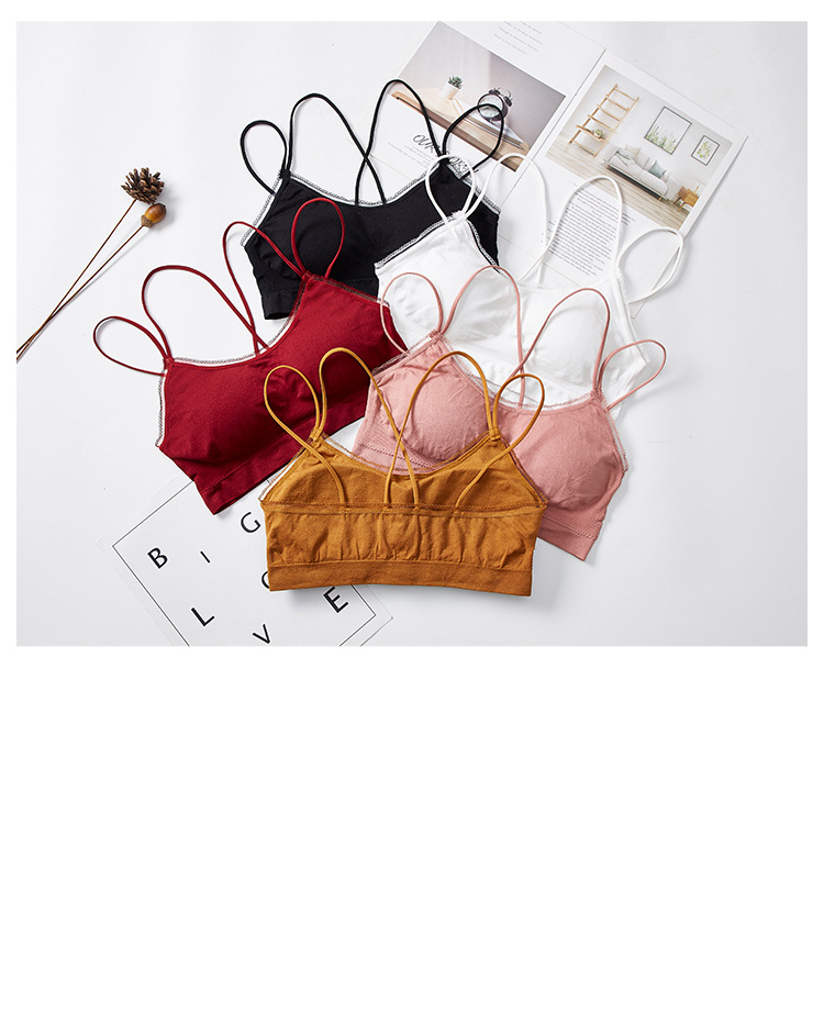 2020 new cross-shaped beauty back halter bra, sexy strapless anti-glare underwear, no steel ring fishwire sports bra detail image 12