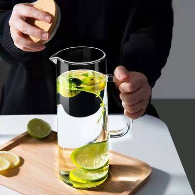 玻璃冷水壺 北歐家用耐高溫涼水壺 家園耐熱玻璃壺 大容量水壺