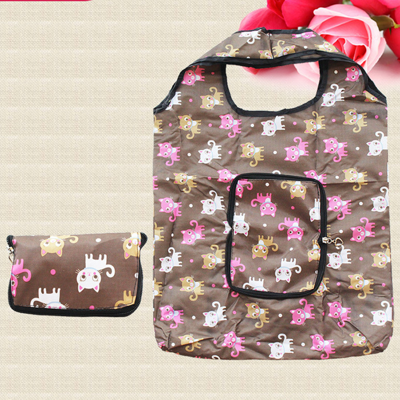 五分格拉链包防水牛津布印花购物折叠尾货促销印广告便携拉链式