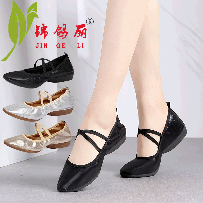 锦鸽丽新款广场舞鞋女牛筋软底布料跳舞鞋成人平跟妈妈鞋厂家直销|ms