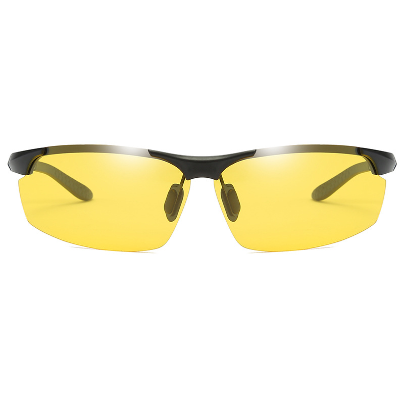 国境を越えた新型アルミマグネシウム変色サングラス昼と夜の両用偏光夜視鏡運動騎乗眼鏡卸売り8003