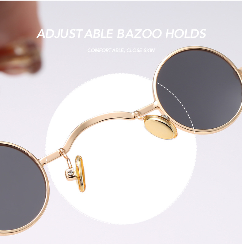 30g Weight Full Frame Glasses Structure Sunglasses Classification Tac, UV400 Protection Lens Material Round Frame Glasses Style Party, Stage Occasion Solid Color Pattern All Seasons Season Women's Gender Retro, Punk Style Retro Punk Solid Color Tac UV400 Protection Round Frame Full Frame Women's Sunglasses 6