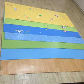 幼儿园学校卡通地胶 舞蹈室加厚耐用防滑地板 纯色木纹塑胶地板