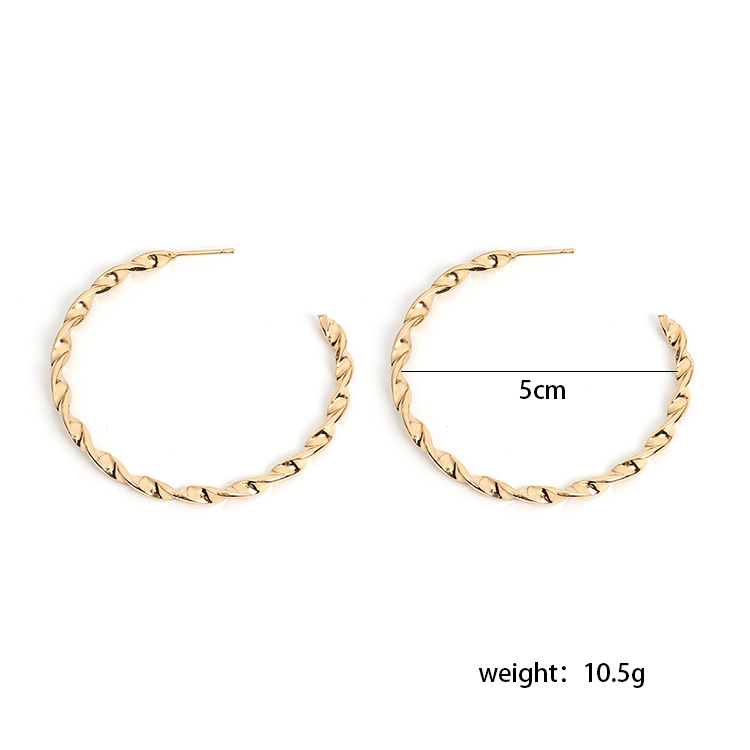 9g Weight Earrings Classification Wedding, Travel Occasion Women'S Gender Fashion Style Gold, Silver Color Metal Ring Exaggerated Geometric Large Frame Circle Earrings 4
