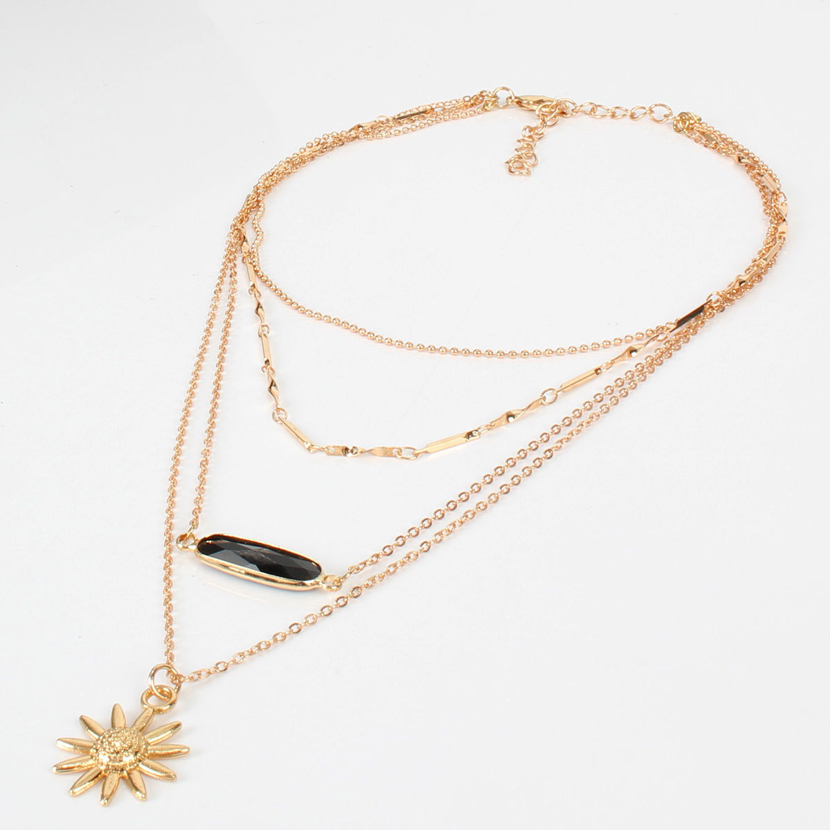 Personalized Accessories, Sun Flower Pendant, Multi-layer Necklace Female display picture 8