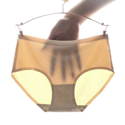 【多条装】无痕冰丝女士内裤性感中腰大码透气网孔三角内裤夏MLXL|ms