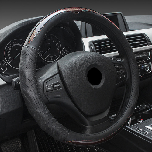 Car genuine cowhide steering wheel cover, first layer cowhide, sports business car handle cover AliExpress cross-border Amazon