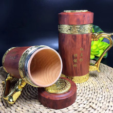 新款红豆杉杯子商务聚会送礼男士木质车载便携水杯可刻logo