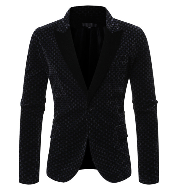 Autumn new men’s casual color contrast suit