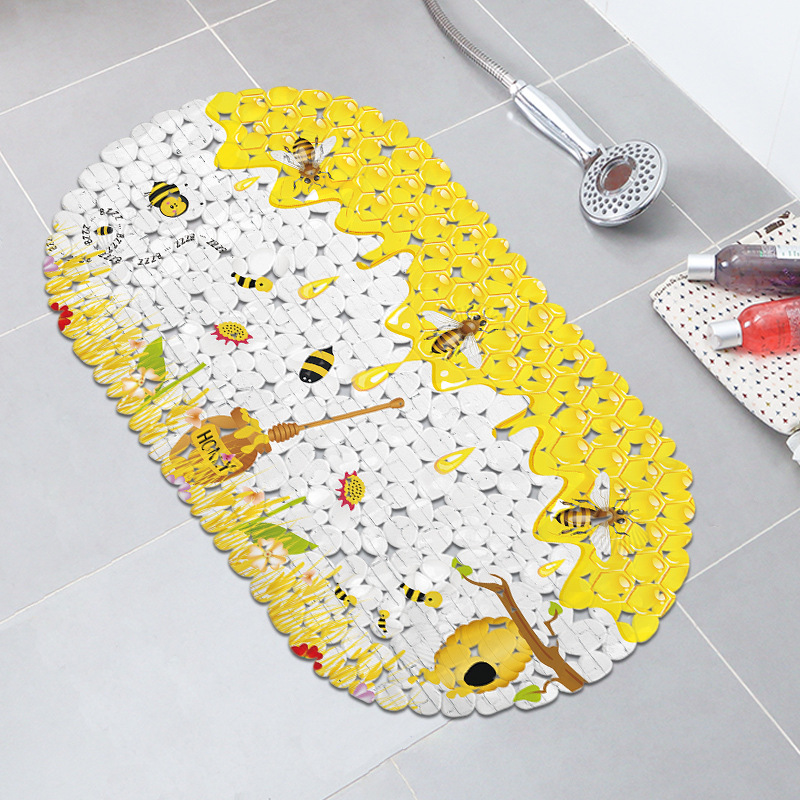 Nordic color sólido baño bañera Mat impresión antideslizante alfombra de baño antideslizante estera de ducha de PVC alfombra de baño taza de succión estera