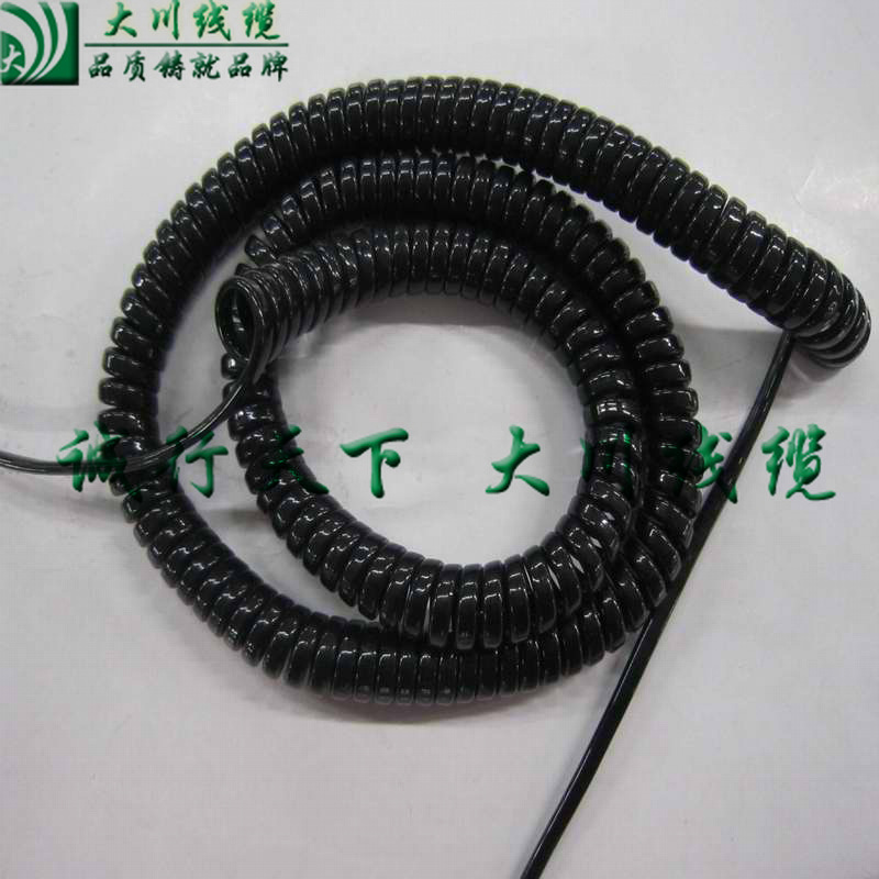 耐寒5芯0.3平方雾面5毫米直线外径 弹簧线 耐低温 PU弹簧线