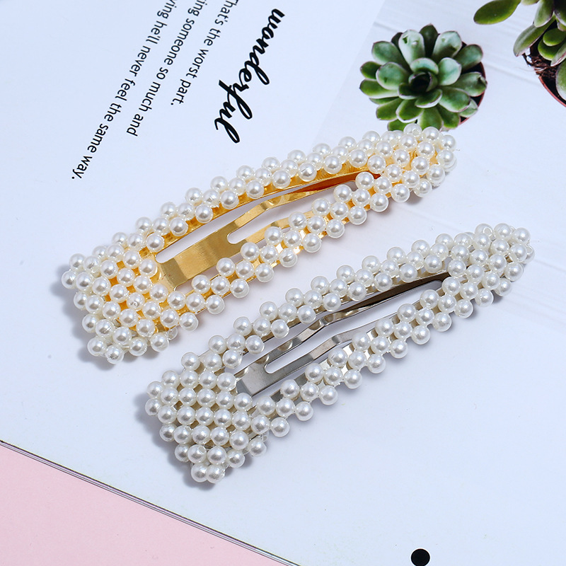 Blast Pearl Fish Line Water Drop Hairpin Korean Beaded Side Clip Wholesale Nihaojewelry display picture 9