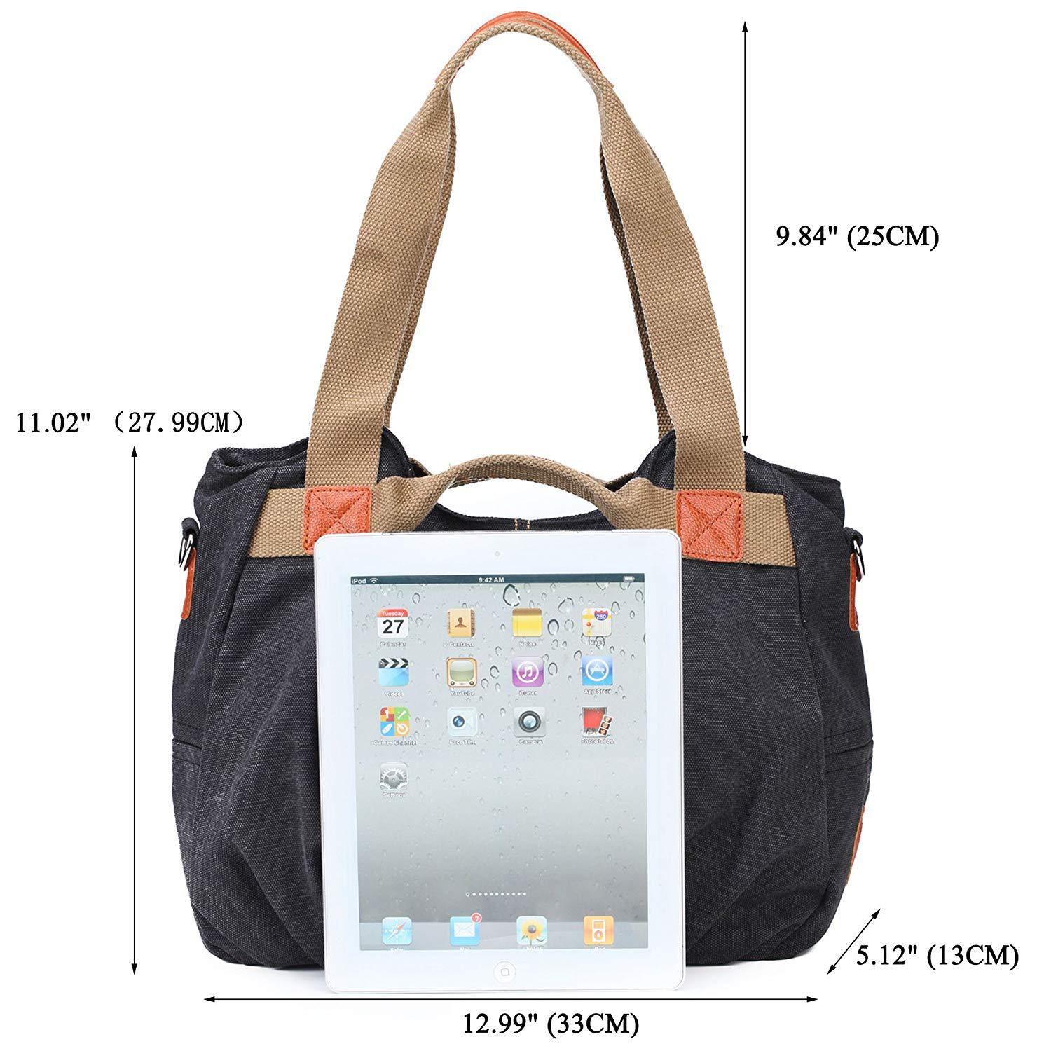 女装女士休闲复古流浪汉帆布日常钱包手提包单肩手提包购物手提包