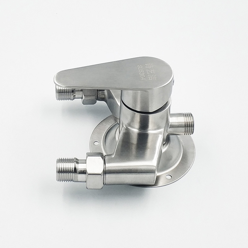 Factory direct sale SUS304 exposed shower main body, triangular shower, cold and hot mixed water valve, exposed pipe shower, portable type undefined