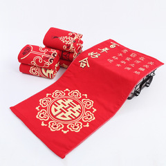6-layer gauze fabric towels, wedding auspicious character red towels for couples, wedding face towels with auspicious characters