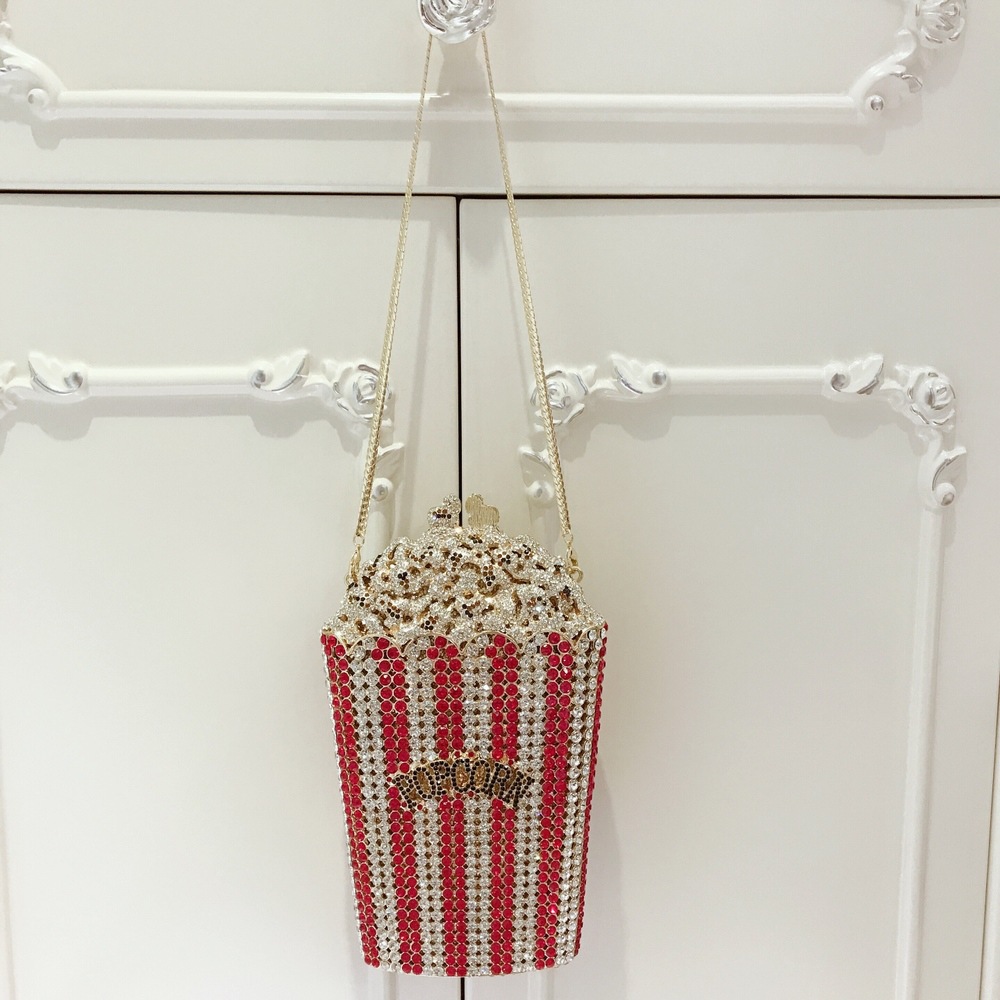 Túi clutch nữ đính kim cương dạ hội Popcorn Clutch — Màu đỏ, Màu xanh lam, Màu đen, Bảy màu chi tiết 29