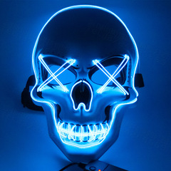 Halloween Horror Party Mask, Ghost Skull LED Light-Up Mask, White EL Cold Light Manufacturer