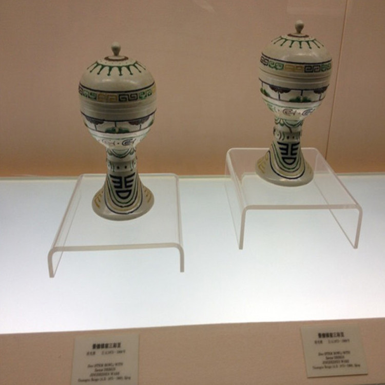 亚克力方形紫砂壶展示架 博物馆古玩玉器柜台展示道具 首饰架透明