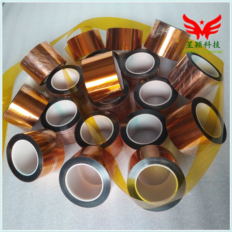 聚酰亚胺PI双面硅胶PET锂电池绝缘胶防静电茶色金手指耐高温胶带