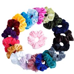 Three-Stage Cross-Border Fleece Hair Band 20 Color Set Western Autumn/Winter New Large Bow Hair Ties Hair Accessories Manufacturer