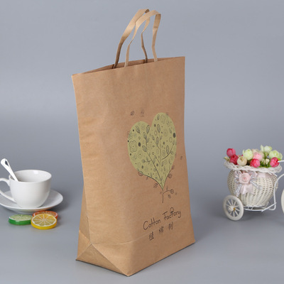 牛皮纸袋外卖打包手提袋定做服装店购物礼品包装袋子印刷logo定制