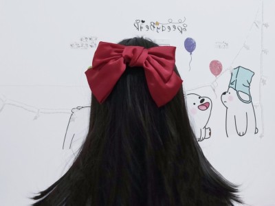 Cute Red Big Bow Hairpin display picture 3