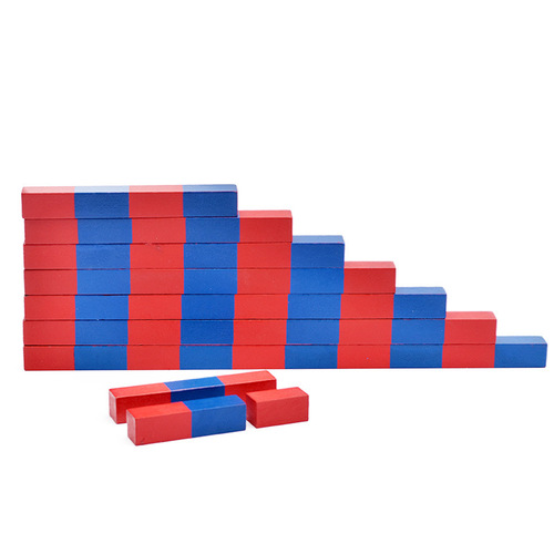 Montessori Kindergarten Mathematics Teaching Aids Red and Blue Number Sticks Montessori Children's Family Edition Enlightenment Early Education Toys