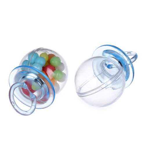 Wholesale food grade PS pacifier transparent plastic candy box baby one-month-old return gift creative wedding candy box
