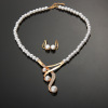 Fashionable accessory from pearl, necklace and earrings, set, European style