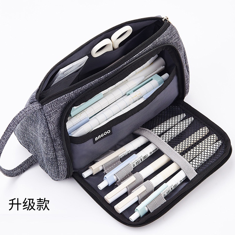 Original caja de lápiz de lona fresca simple gran capacidad Internet celebridad lápiz caso estilo coreano estudiante de secundaria caja de lápiz