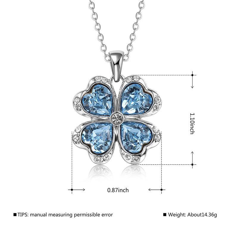 New Crystal Pendant Clover Necklace Fashion Sweater Chain display picture 5