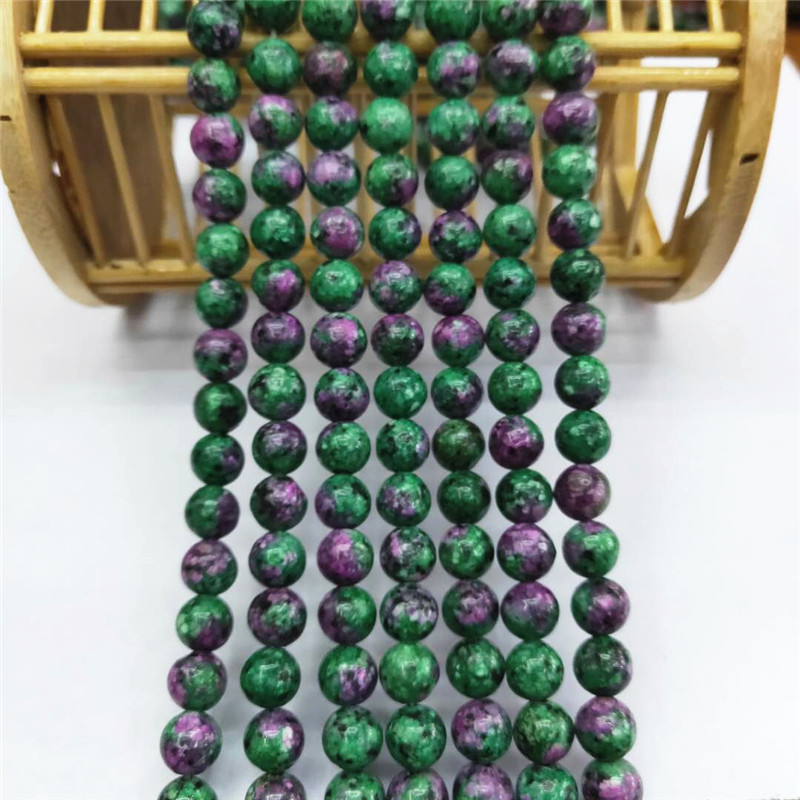 Wholesale of new jewelry items such as red and green gemstones, loose beads, round beads, DIY semi-precious stone jewelry and matching beads, factory direct sales detail image 1