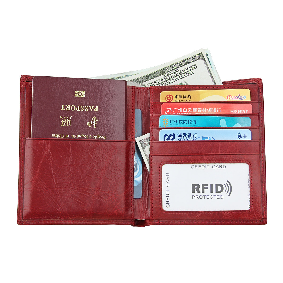 Venta Al Por Mayor De Fábrica  Rfid Hombres Y Mujeres Cuero Genuino Pasaporte Titular Multifuncional Pasaporte Bolsa Id Tarjeta Titular Venta Al Por Mayor display picture 38