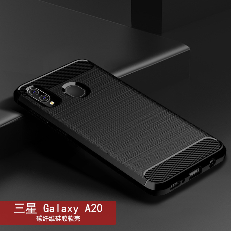 For Samsung Galaxy A20 Phone Case Samsung A20 Protective Case Carbon Fiber Brushed Anti-drop Case For Samsung Galaxy A20 Phone Case Samsung A20 Protective Case Carbon Fiber Brushed Anti-drop Case