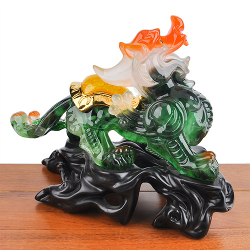 Factory direct sales resin crafts, imitation jade, fortune, home decorations, living room decorations, shop opening gifts