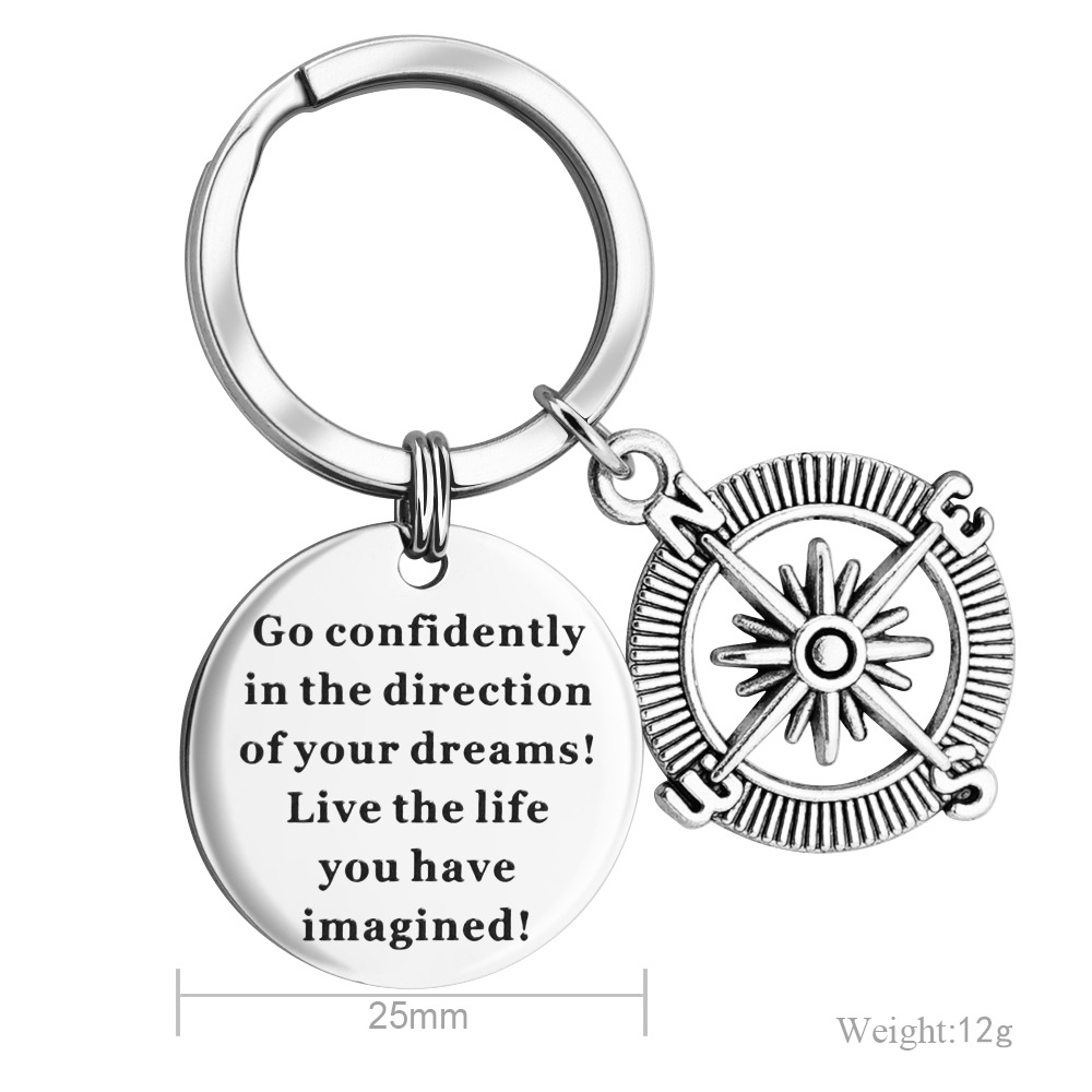 Fashion Compass Stainless Steel Bag Pendant Keychain display picture 1