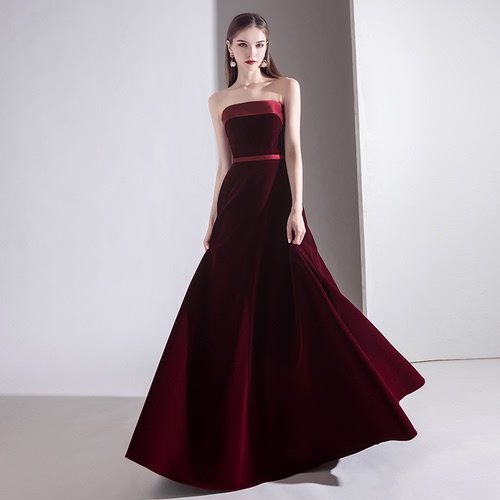 Evening Dresses cocktail party banquet dress vestido de banquete de cóctel Banquet evening dress, female sexy meeting, red gas, Queen&apos;s length