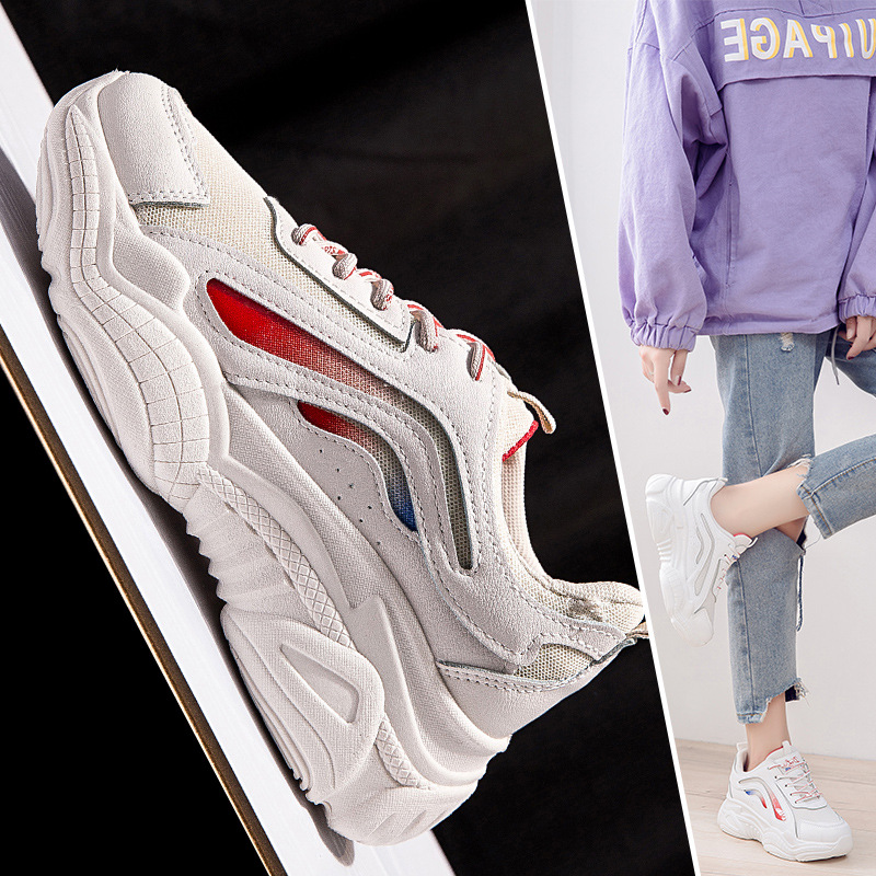 ins Ultra-fire gym shoes Spring new pattern Korean Edition Plush The thickness of the bottom Diddy Frenum Versatile shoes Women's Shoes