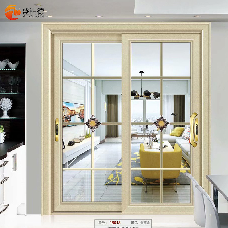 4-Door Double open door with rail tempered glass aluminum alloy 1.2 thickened extremely narrow sliding door soundproof triple sliding door 4-Door Double open door with rail tempered glass aluminum alloy 1.2 thickened extremely narrow sliding door soundproof triple sliding door