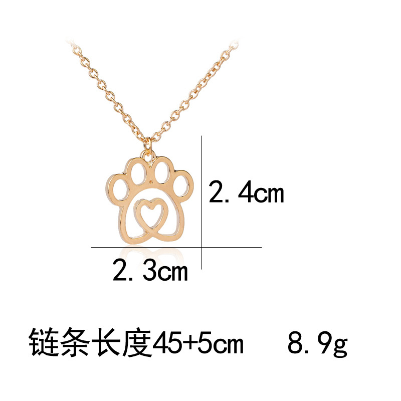Explosion Necklace Clavicle Chain Simple Creative New Hollow Love Dog Claw Pendant Necklace Wholesale Nihaojewelry display picture 1