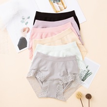 春季新款大蕾丝花边无痕女士三角内裤低腰少女短裤莫代尔大弹力