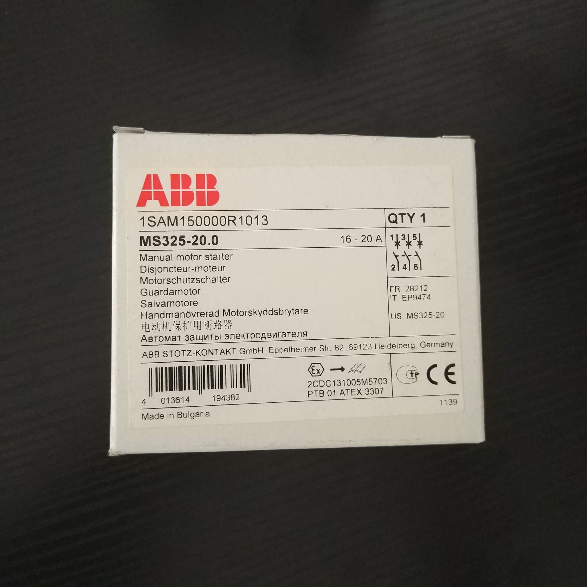ABB电动机起动器马达保护用断路器MS325-25 82300903正品20-25A-阿里巴巴