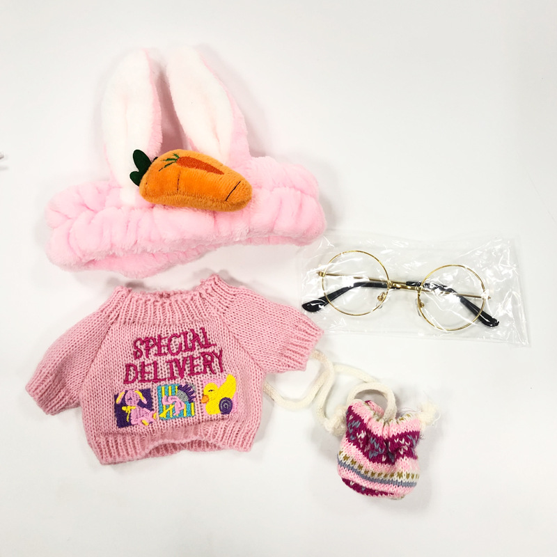 Celebridad en línea de pato ácido hialurónico accesorios de ropa de muñeca ácido hialurónico pato 30cm sombrero gafas accesorios pequeños accesorios de pato amarillo