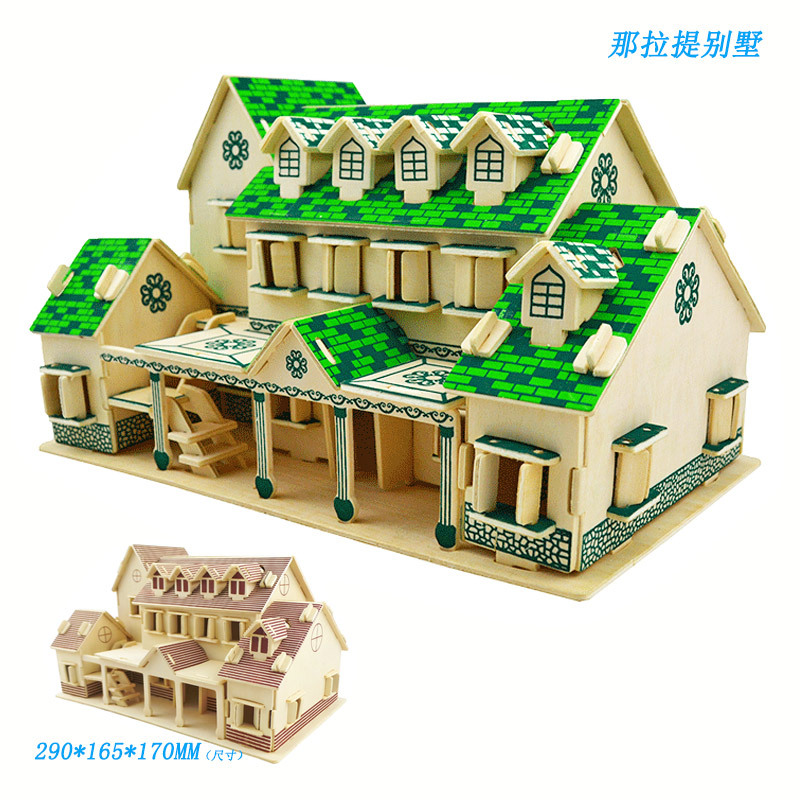 Деревянная головоломка, трехмерная хижина, вилла, игрушка для взрослых, 3D, домик своими руками