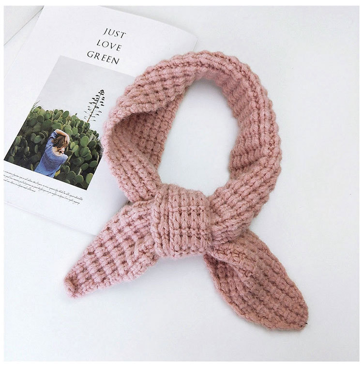 New Corn Grain Solid Color Scarf Knitted Wool Scarf Student Warm Scarf display picture 6