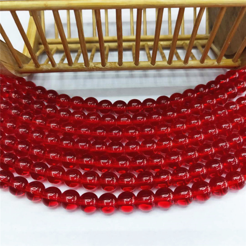 Wholesale of special crystal jewelry, large red crystal glass loose beads, DIY round bead jewelry, bead matching factory direct sales detail image 1