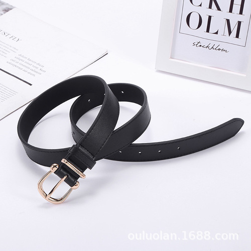 Euroland Wholesale New Fashion Women's Belts Simple Imitation Leather Decoration Youth Pants Belt Women