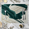 Big green leaf pattern dinner cushion European -style dining table pad kitchen supplies Western meal cushion coaster logo