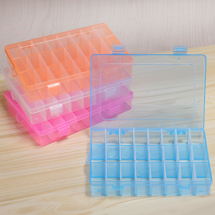 外贸出口 24格多功能塑料收纳盒 饰品首饰盒储物盒药盒 可拆分